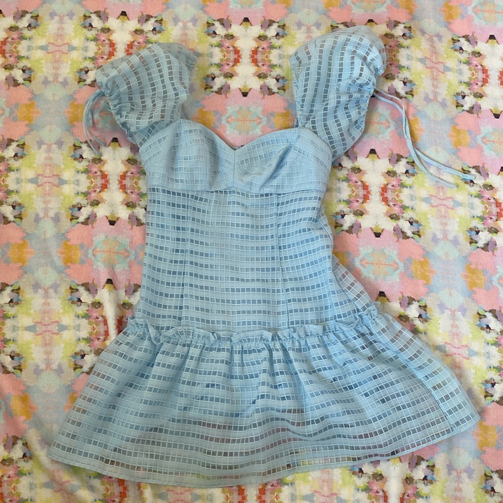 Amanda Uprichard Bryla Dress in Powder Blue XS